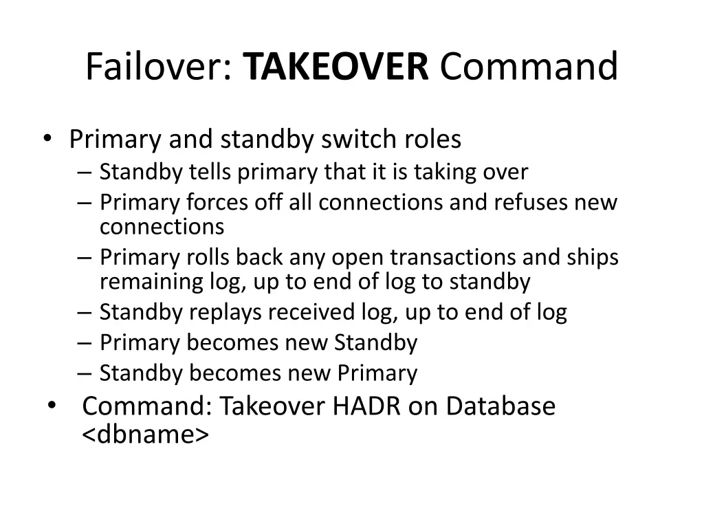 failover takeover command