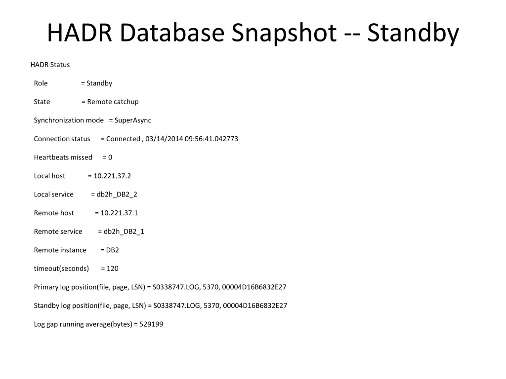 hadr database snapshot standby