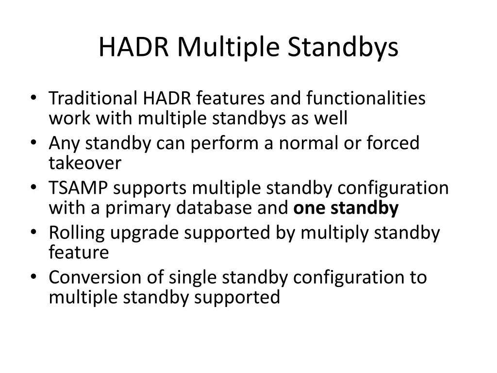 hadr multiple standbys