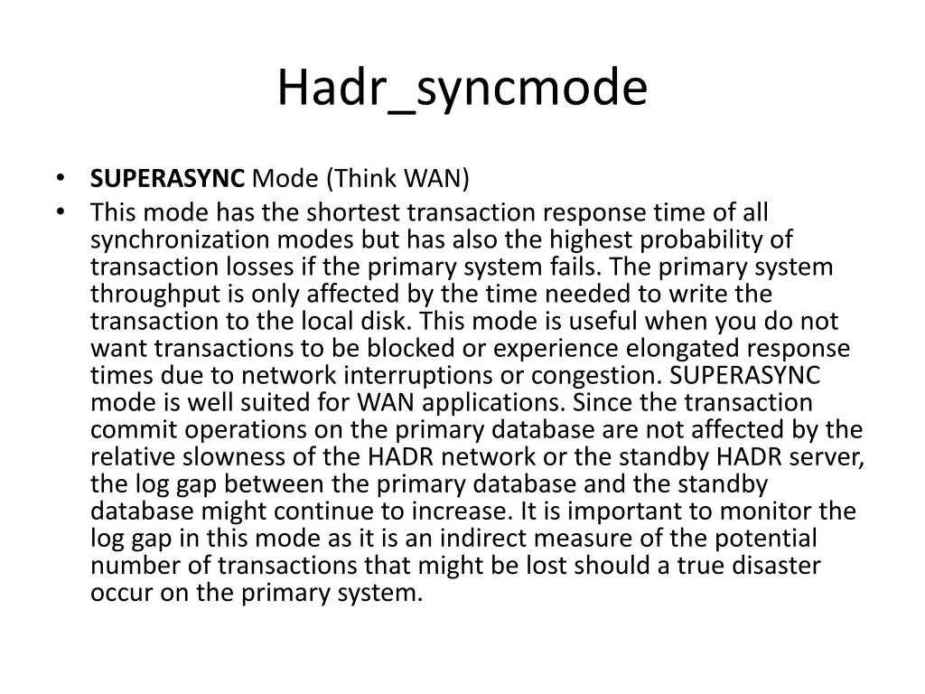 hadr syncmode 3