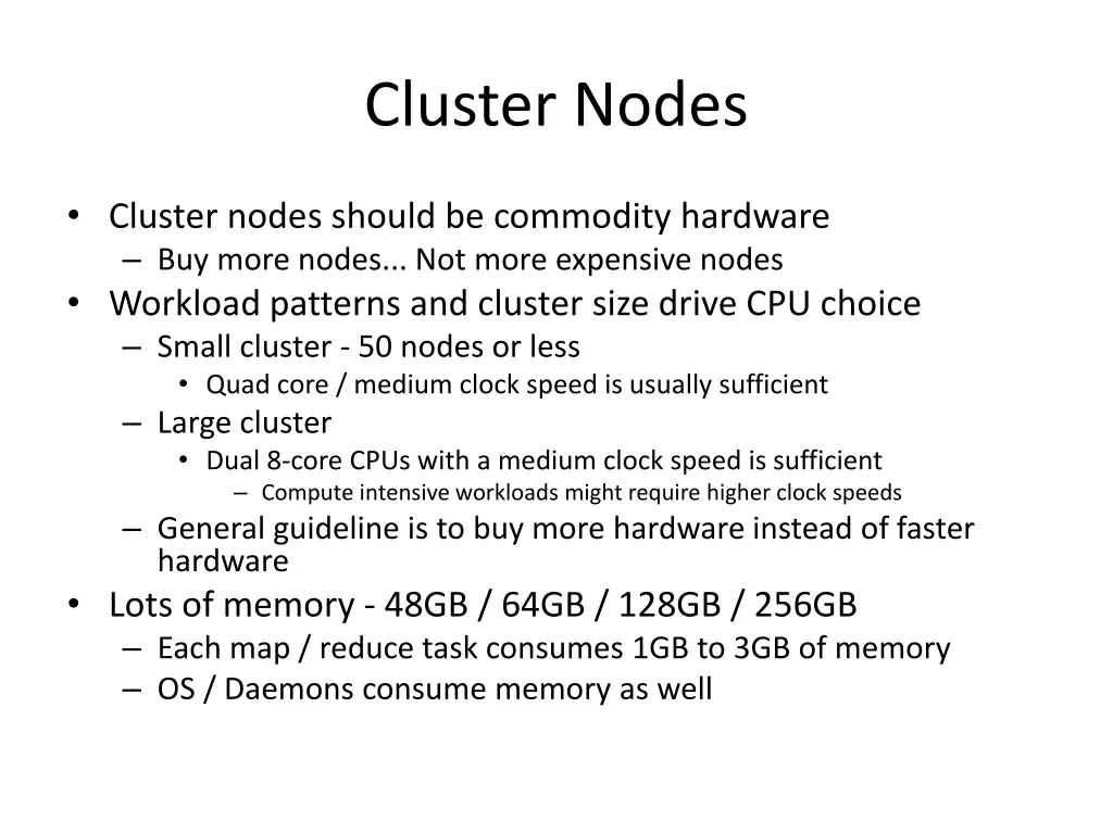 cluster nodes