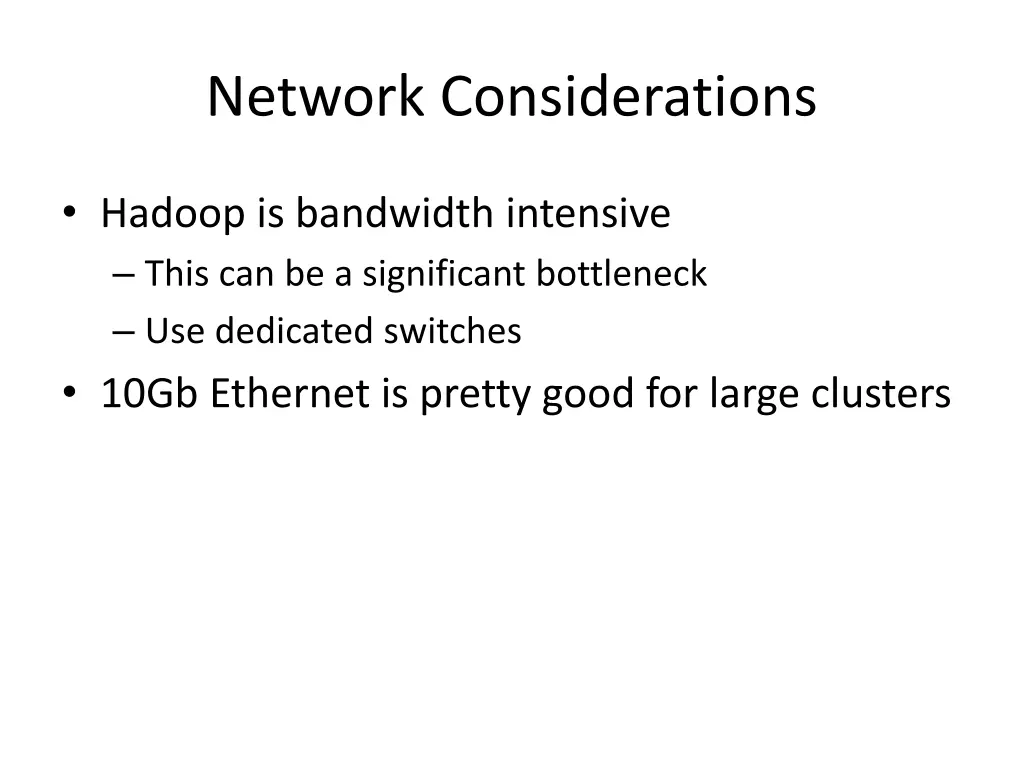 network considerations