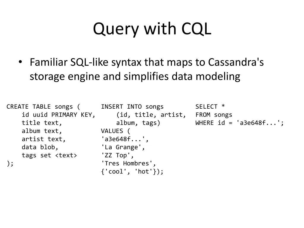 query with cql