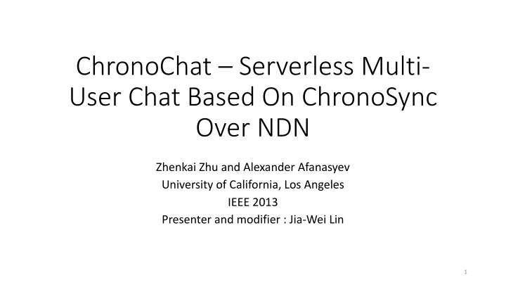 chronochat serverless multi user chat based