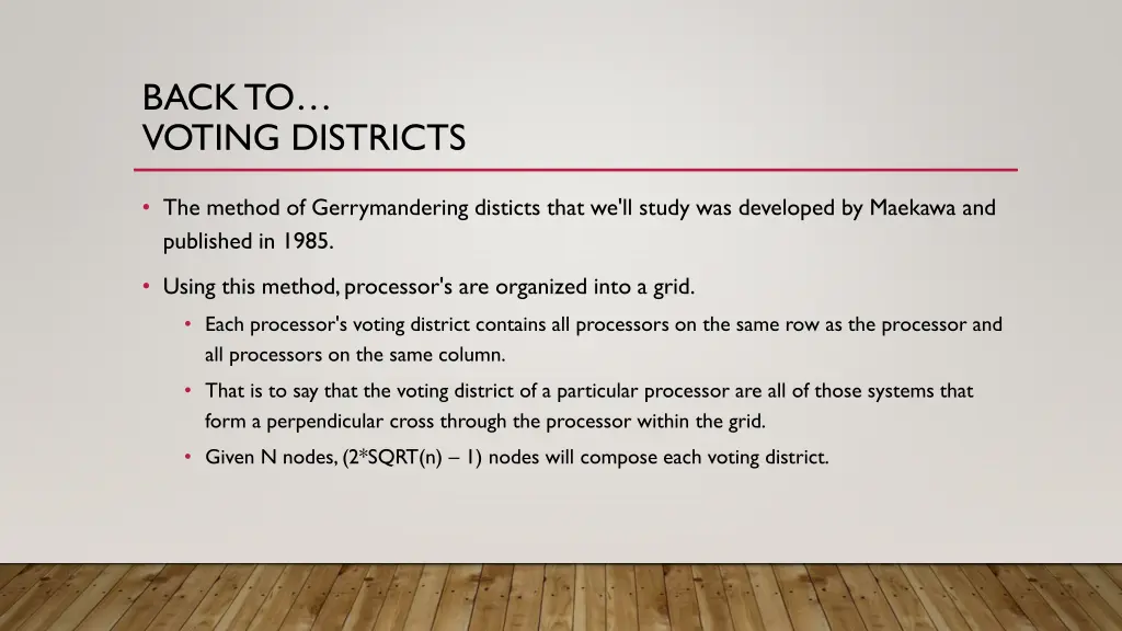 back to voting districts