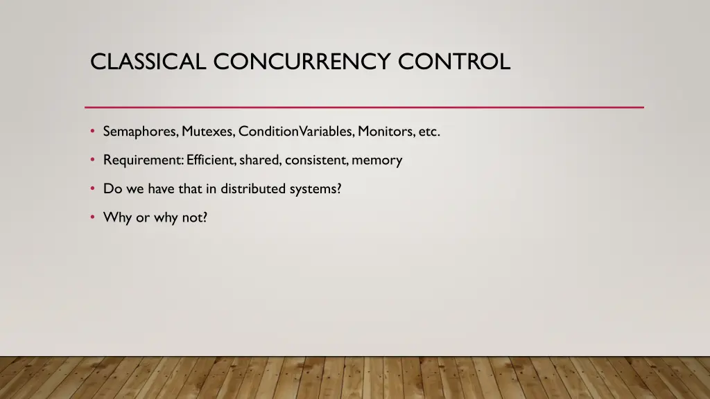 classical concurrency control