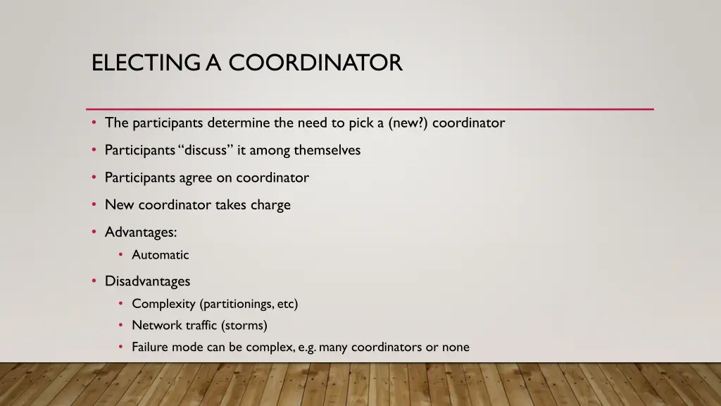 electing a coordinator