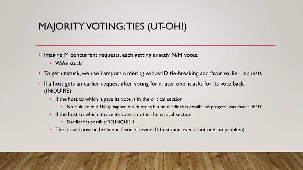 majority voting ties ut oh