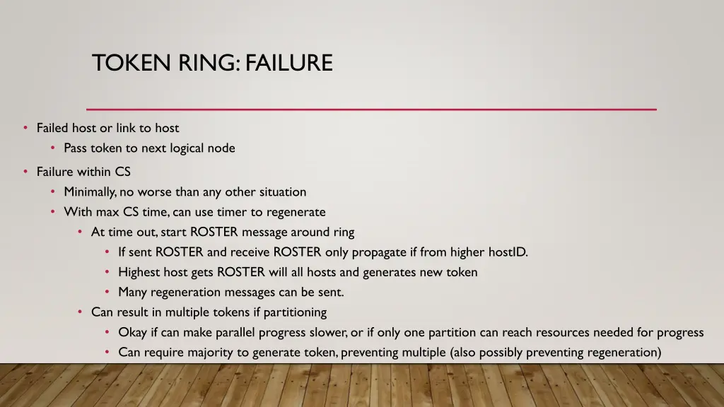 token ring failure