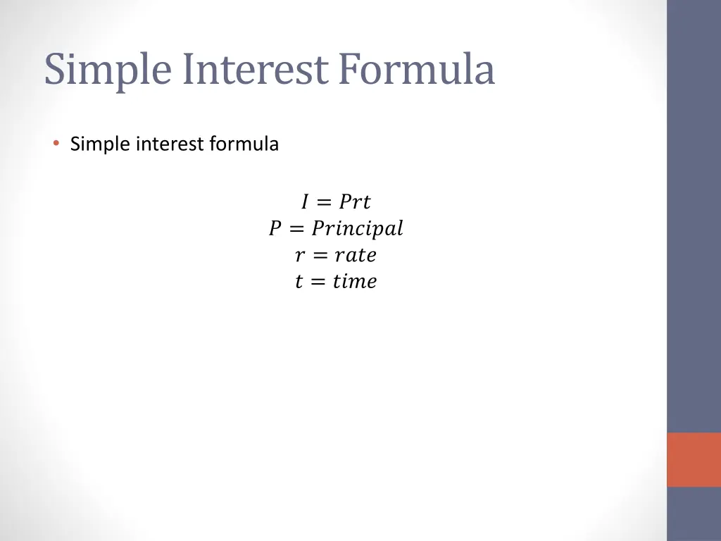 simple interest formula