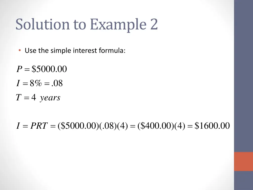 solution to example 2