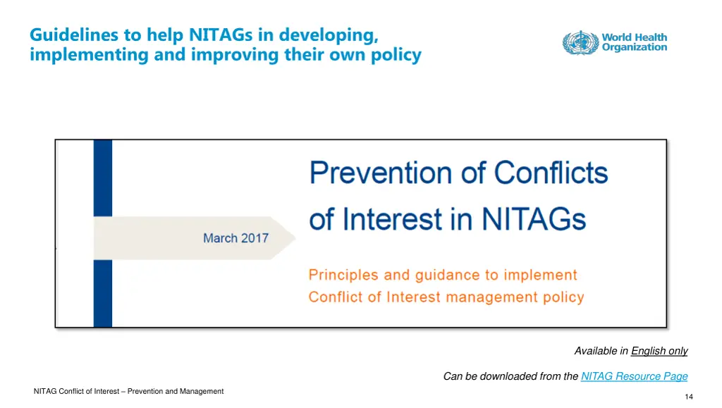 guidelines to help nitags in developing