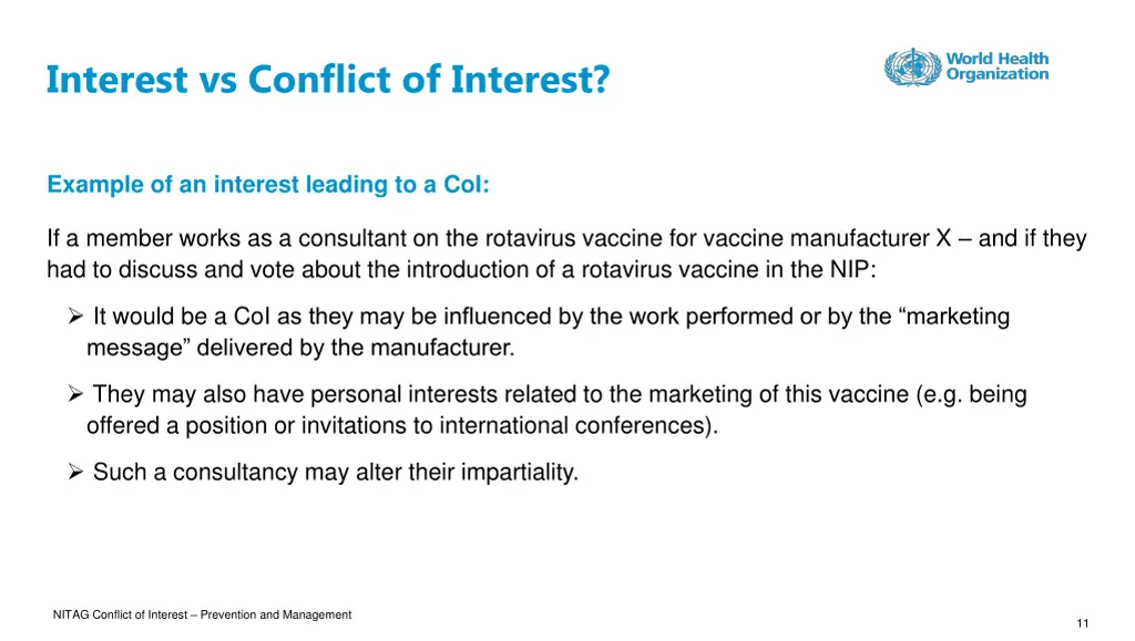 interest vs conflict of interest