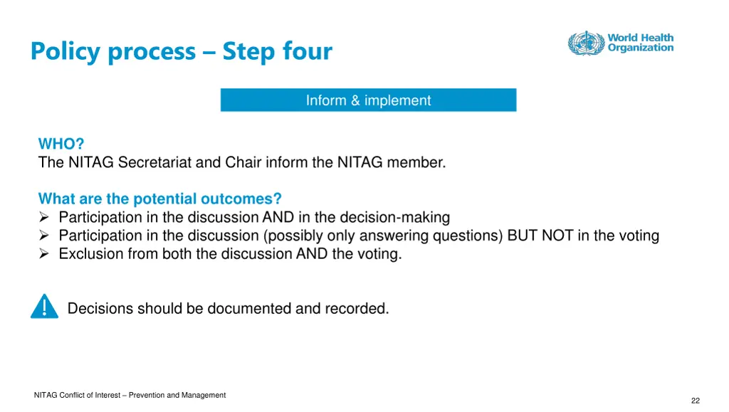 policy process step four