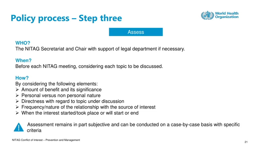 policy process step three