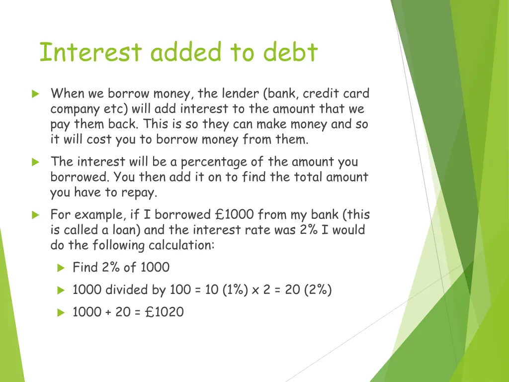 interest added to debt