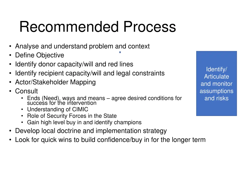 recommended process