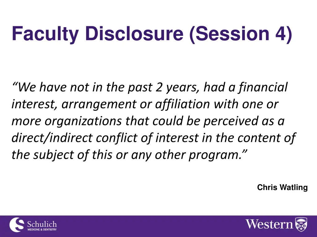 faculty disclosure session 4