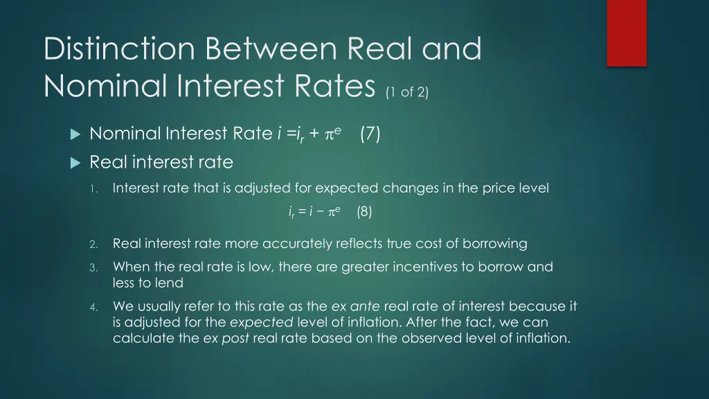 distinction between real and nominal interest