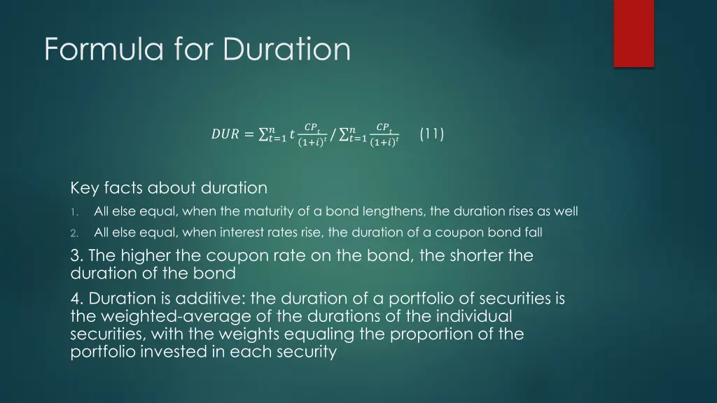 formula for duration