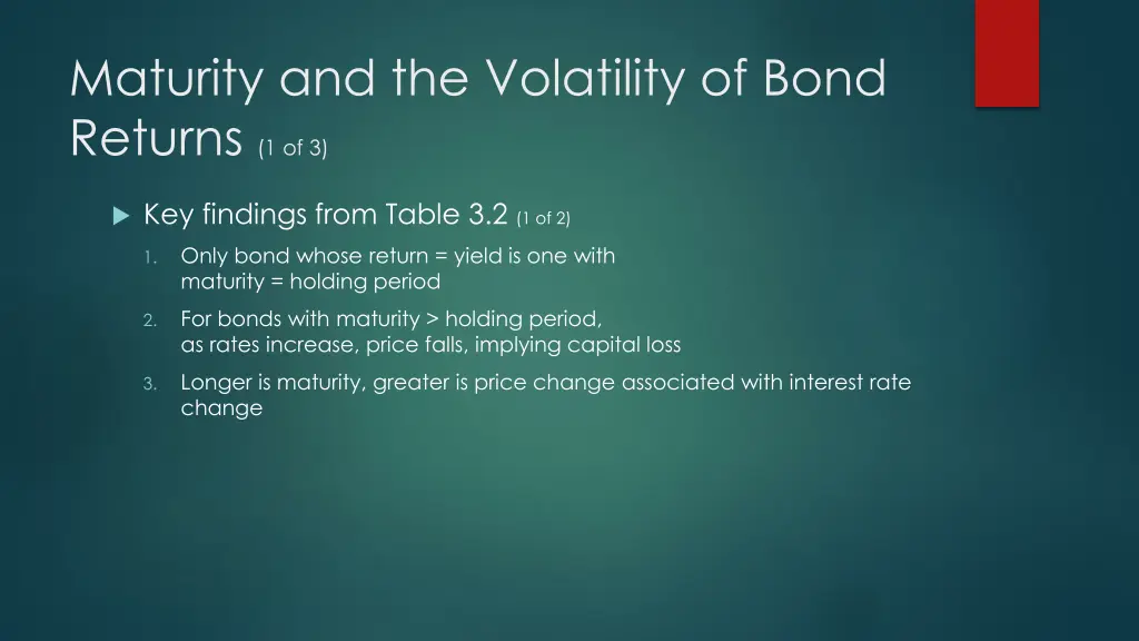 maturity and the volatility of bond returns 1 of 3