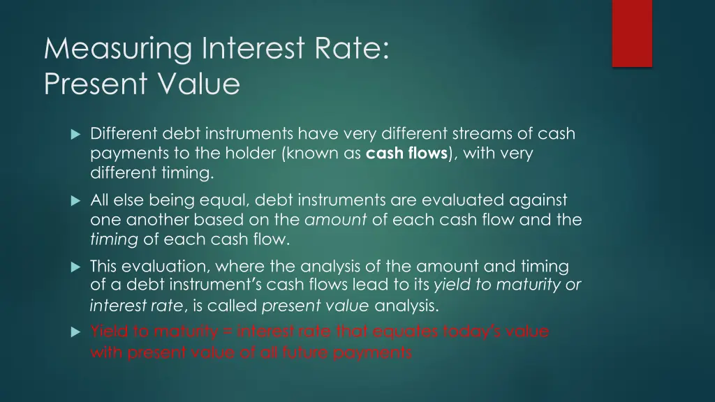 measuring interest rate present value