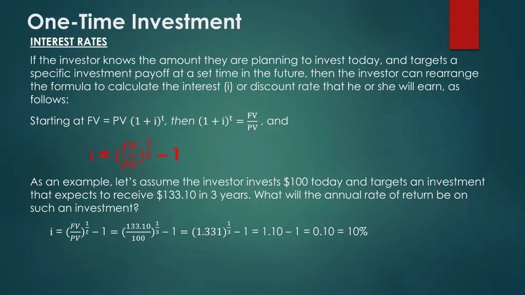 one time investment interest rates