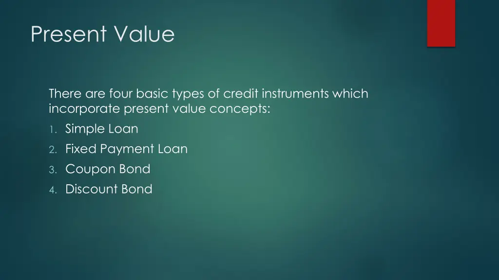 present value 1