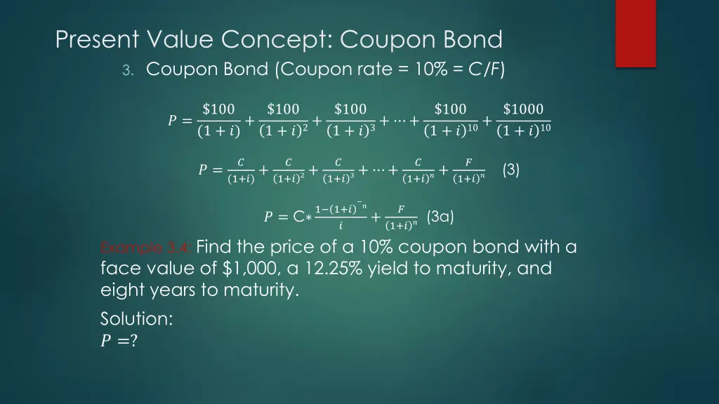 present value concept coupon bond 3 coupon bond