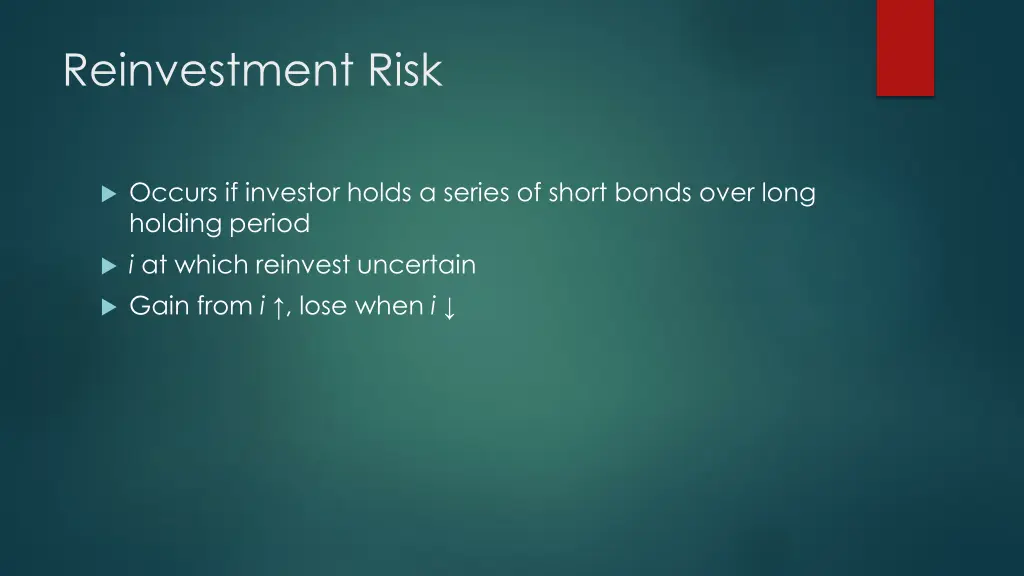 reinvestment risk