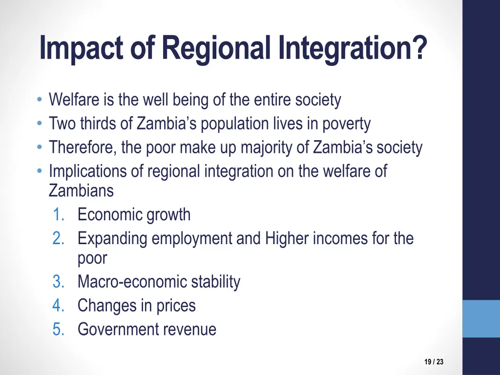 impact of regional integration