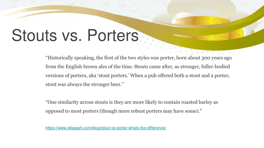 stouts vs porters