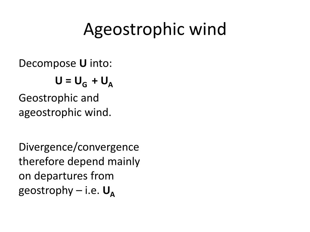 ageostrophic wind