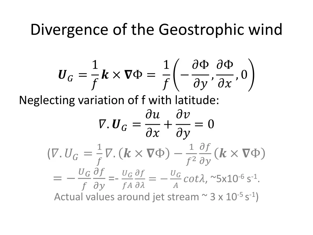 divergence of the geostrophic wind