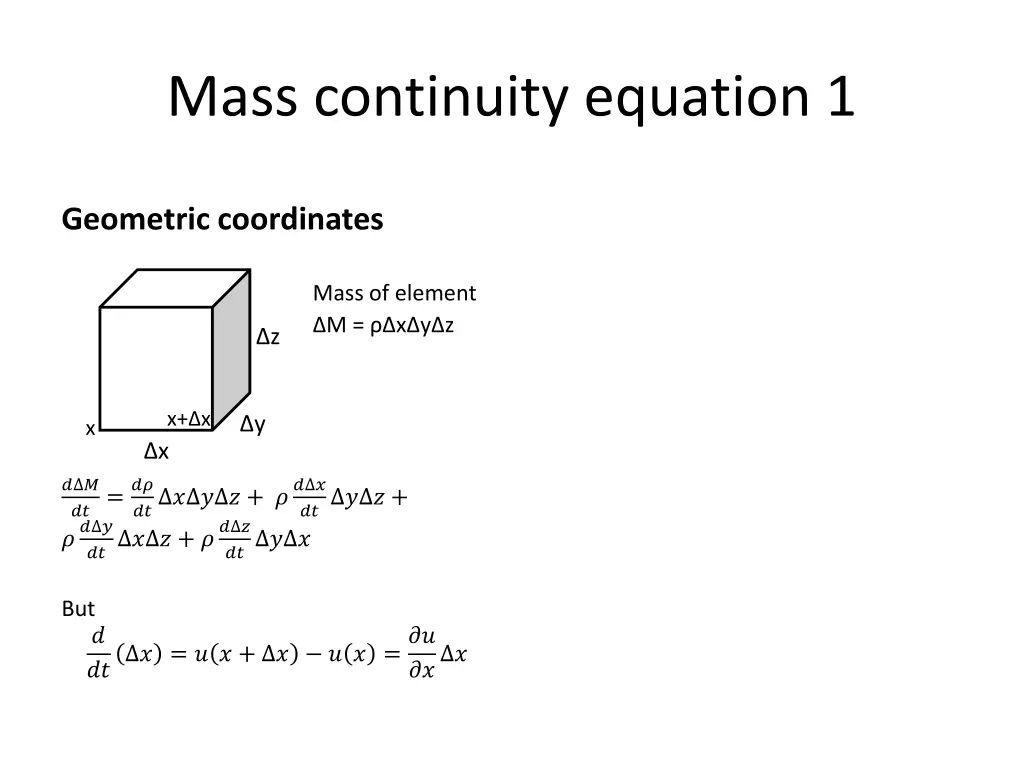 mass continuity equation 1