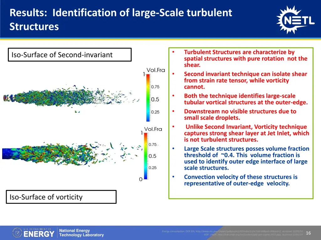 results identification of large scale turbulent