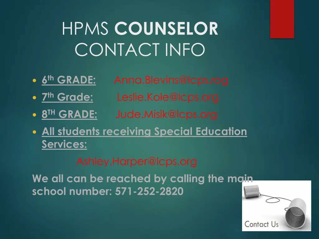 hpms counselor contact info