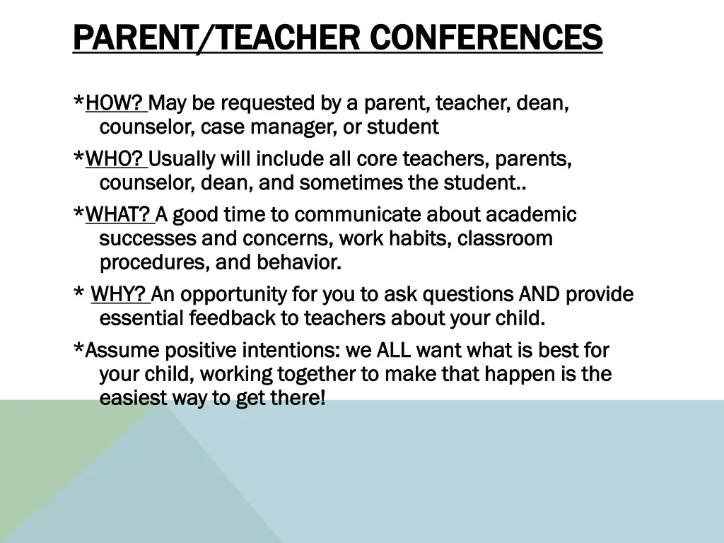 parent teacher conferences parent teacher