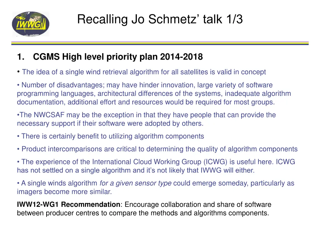 recalling jo schmetz talk 1 3 1