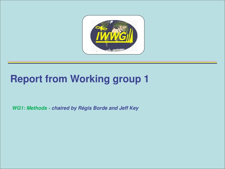 report from working group 1