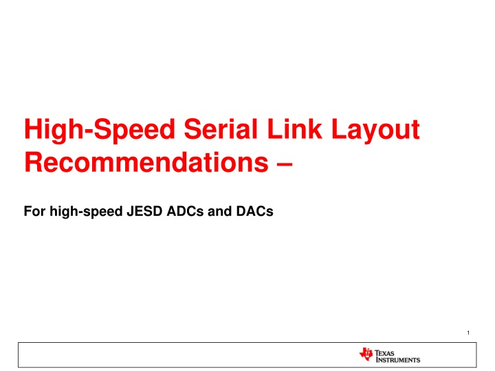 high speed serial link layout recommendations