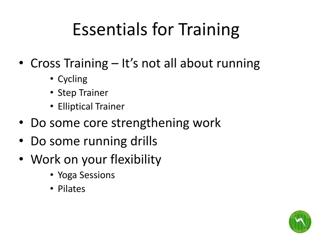 essentials for training 1