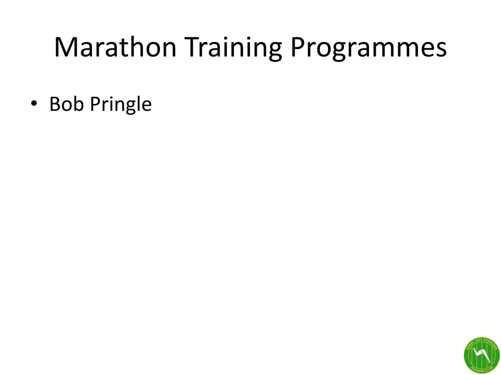 marathon training programmes