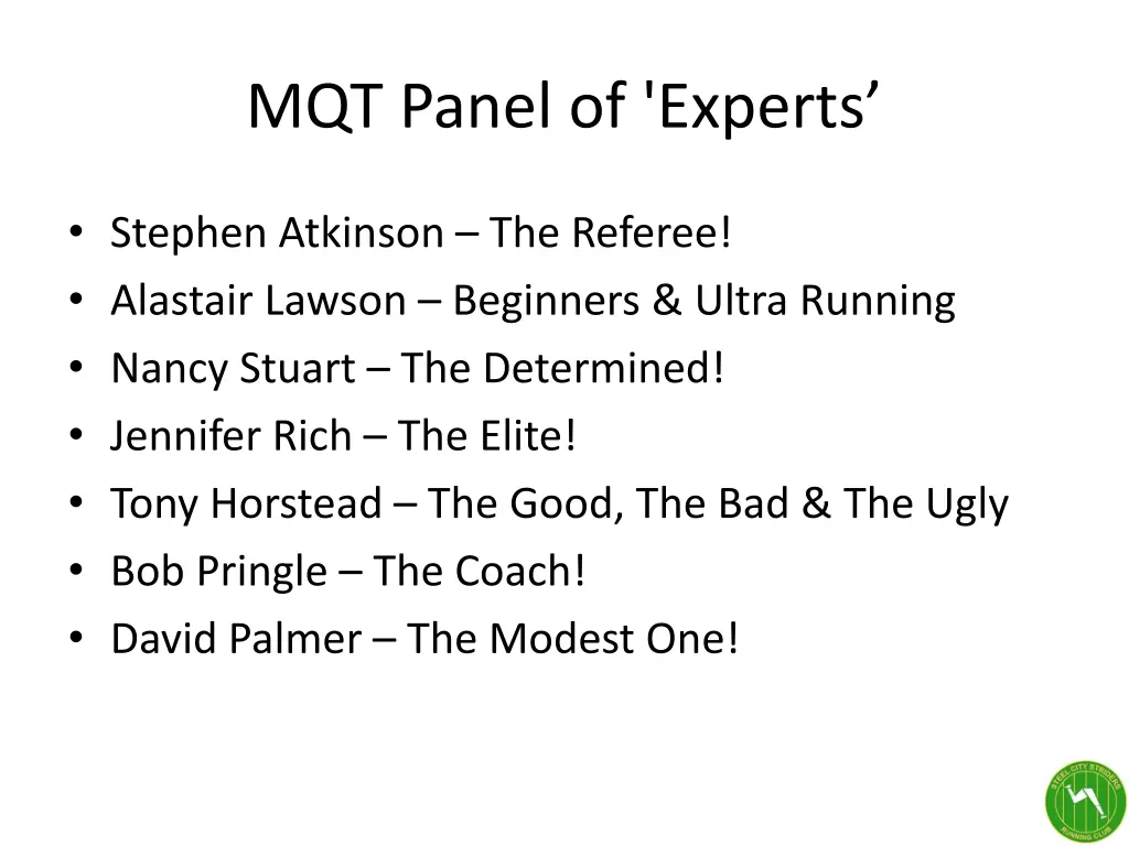 mqt panel of experts