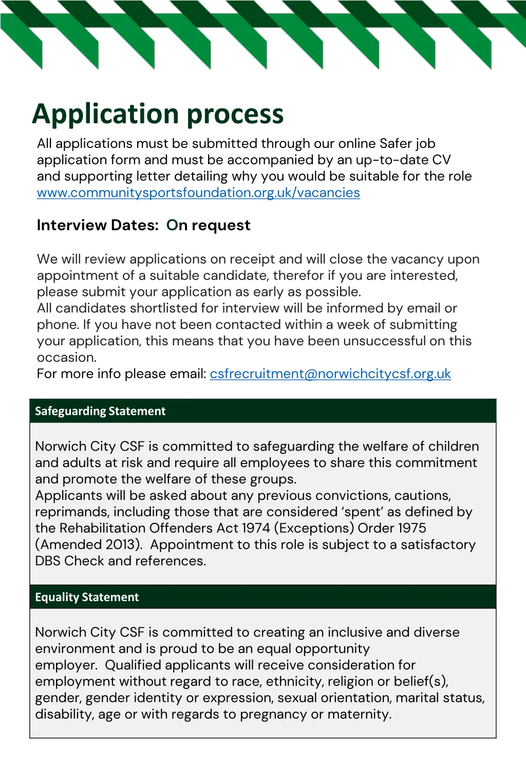 application process all applications must