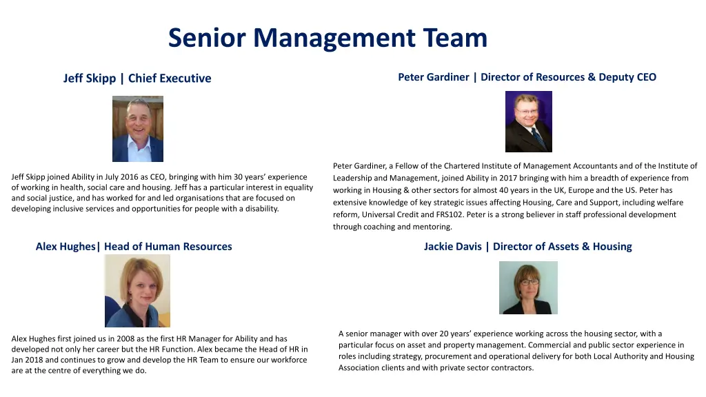 senior management team