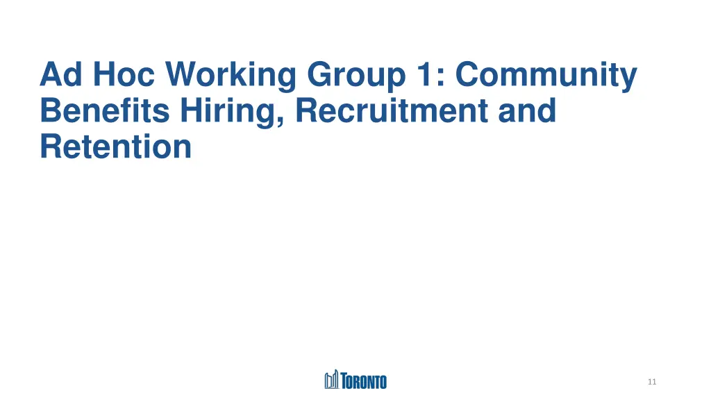 ad hoc working group 1 community benefits hiring