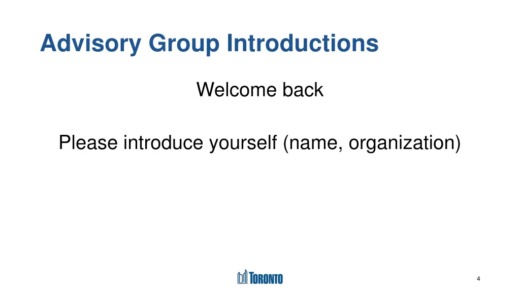 advisory group introductions