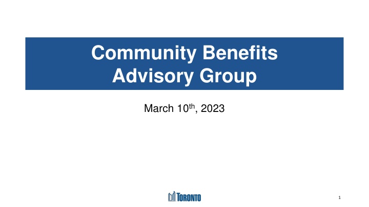 community benefits advisory group