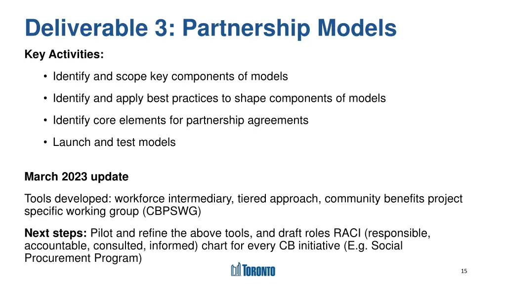 deliverable 3 partnership models